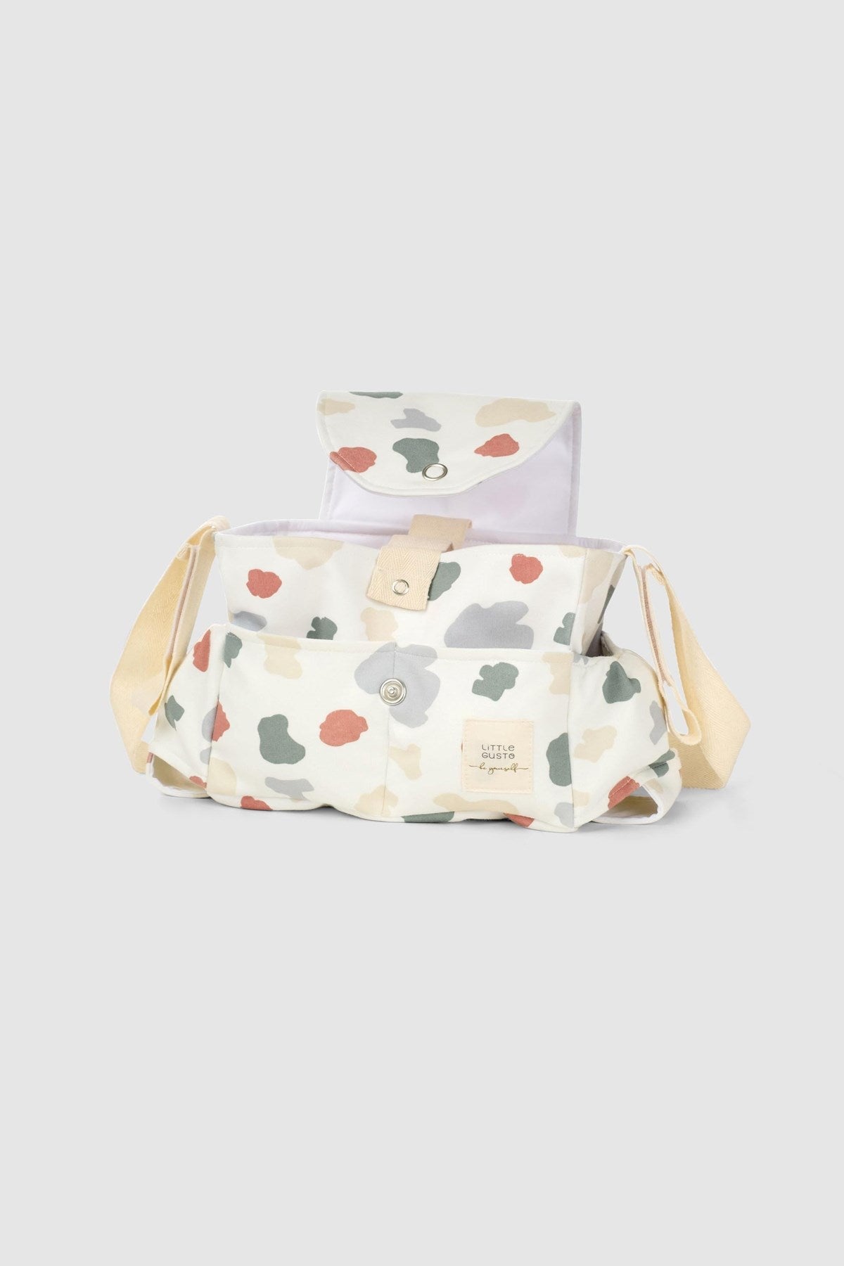 Organic Cotton Baby Stroller Organiser – Waterproof Pram Bag with Animal Print - Little Gusto