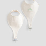 2-Pack Organic Cotton Waterproof Baby Bib Set – Ecru