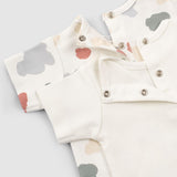 2 Piece Short Sleeve Organic Cotton Baby Body Set Animal Patterned