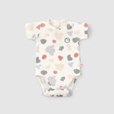 2 Piece Short Sleeve Organic Cotton Baby Body Set Animal Patterned