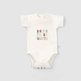 2 Piece Short Sleeve Organic Cotton Baby Body Set Animal Patterned