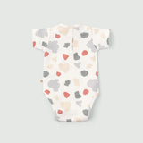 2 Piece Short Sleeve Organic Cotton Baby Body Set Animal Patterned