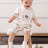 Organic Cotton Baby Shorts Set Animal Patterned