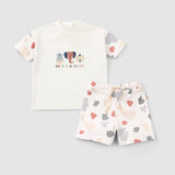 Organic Cotton Baby Shorts Set Animal Patterned