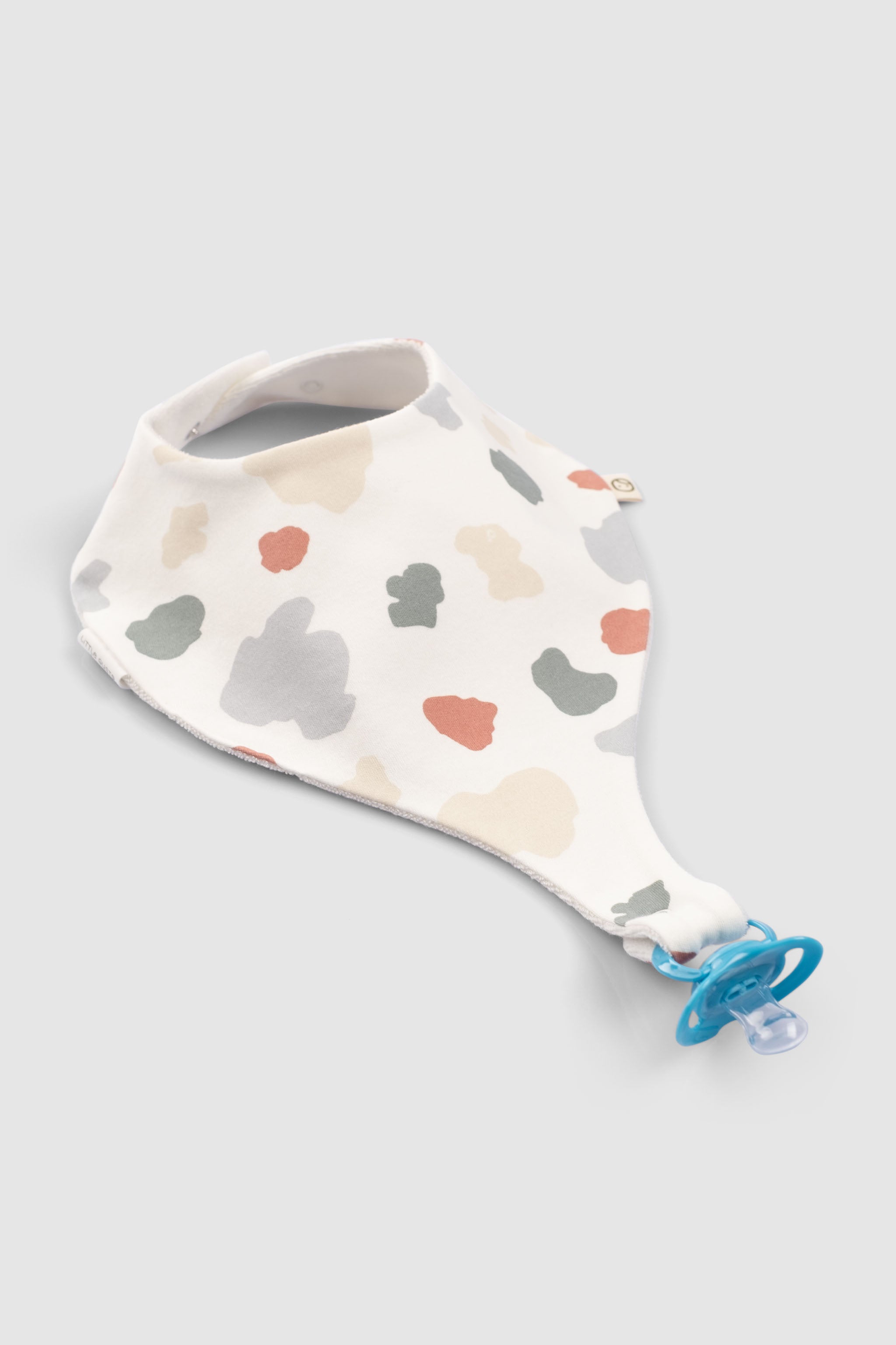 Organic Baby Bandana Bibs with Pacifier Clip - 2-Pack Teething & Drooling Set - Little Gusto
