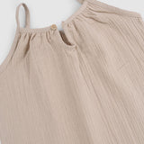 Organic Cotton Muslin Baby Dungarees - Beige