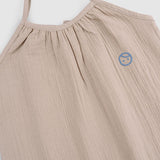 Organic Cotton Muslin Baby Dungarees - Beige