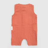 Organic Cotton Baby Dungarees – Orange