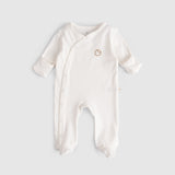 Organic Cotton 2 Pack Baby Sleepsuit Set - Blue & Ecru