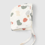 printed baby bonnet with earflaps organic cotton hat