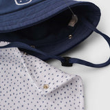 Organic Cotton Baby Bucket Hat with Neck Flap – Marine Navy