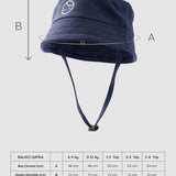 Organic Cotton Baby Bucket Hat with Neck Flap – Marine Navy