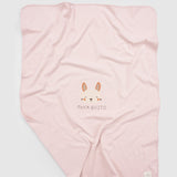 Organic Cotton Double Layer Bunny Baby Blanket - Pink