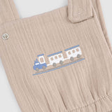 Organic Cotton Muslin Baby Bloomer Dungarees - Beige
