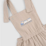 Organic Cotton Muslin Baby Bloomer Dungarees - Beige