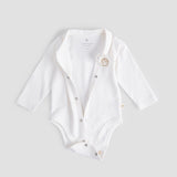 Organic Cotton Peter Pan Collar Baby Bodysuit – Ecru