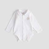 Organic Cotton Peter Pan Collar Baby Bodysuit – Ecru