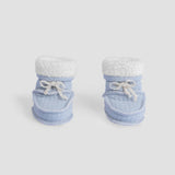 Organic Cotton Quilted Baby Booties – Blue