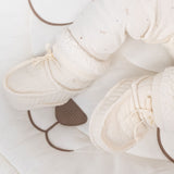 Organic Cotton Quilted Baby Booties – Ecru