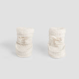 Organic Cotton Quilted Baby Booties – Ecru
