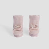 Organic Cotton Quilted Baby Booties – Pink