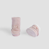 Organic Cotton Quilted Baby Booties – Pink