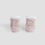 Organic Cotton Quilted Baby Booties – Pink