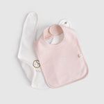 baby girl bib pink adjustable snap