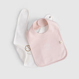 baby girl bib pink adjustable snap