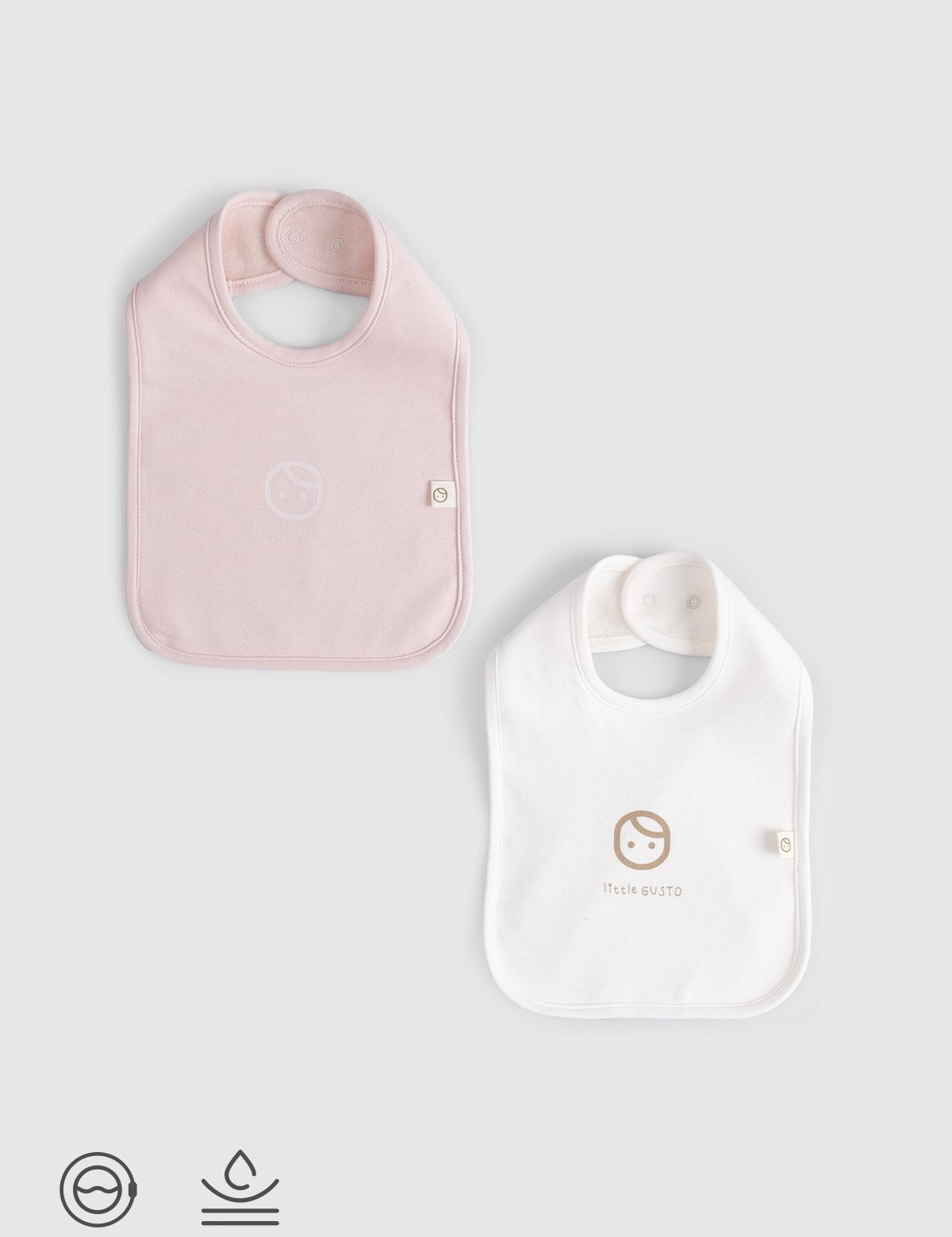pink organic cotton waterproof baby bib set