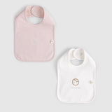 pink organic cotton waterproof baby bib set