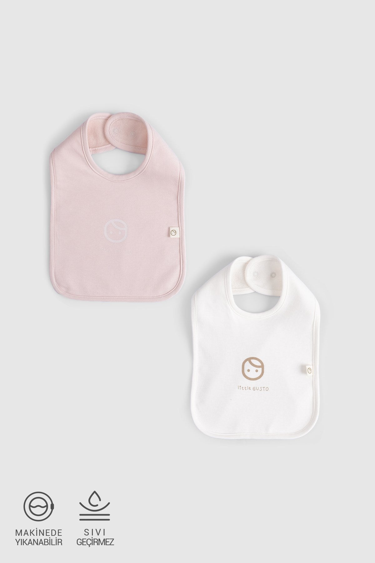 pink organic cotton waterproof baby bib set