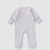 Organic Velour Baby Sleepsuit - Grey