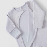 Organic Velour Baby Sleepsuit - Grey