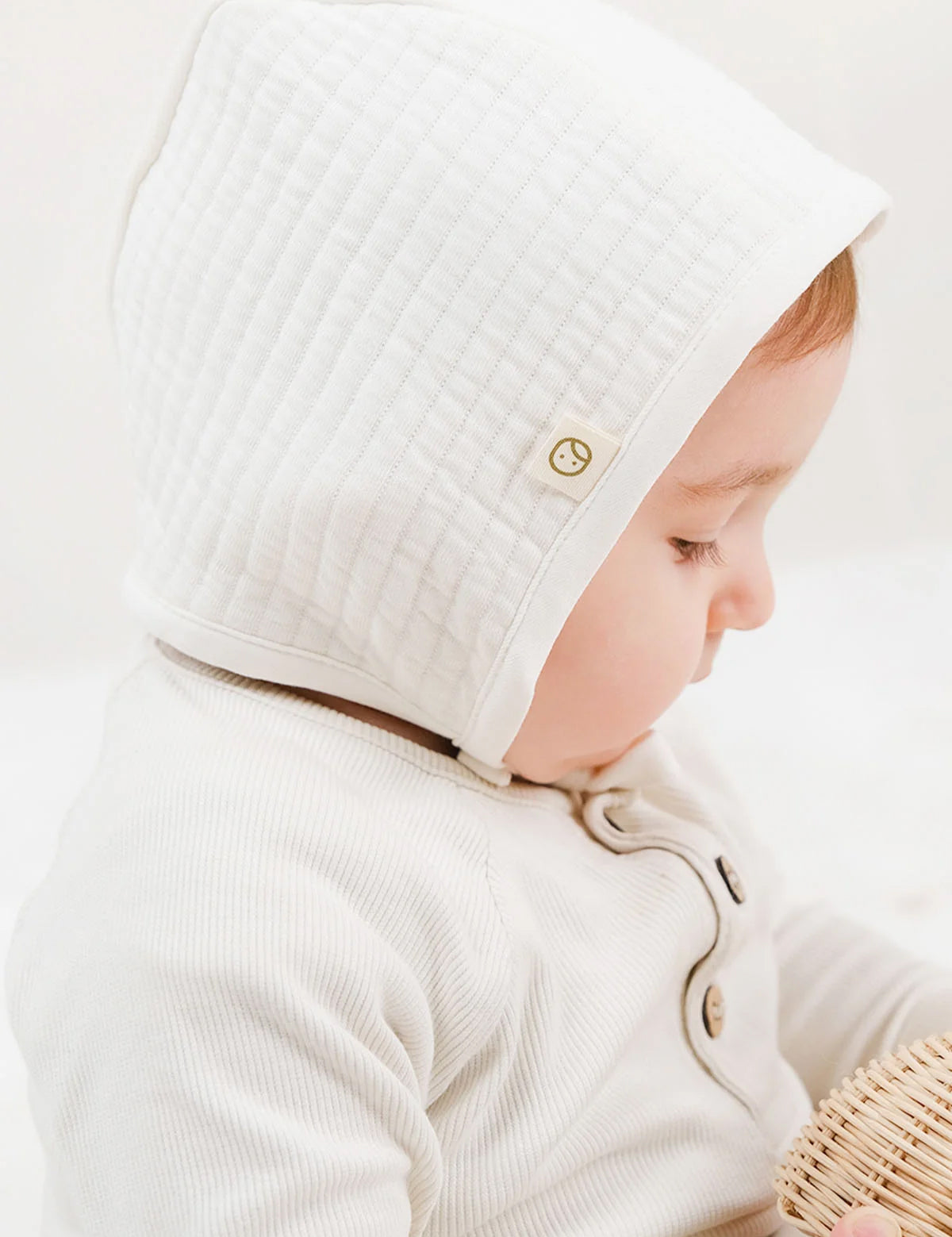 baby bonnet with earflaps organic cotton newborn hat