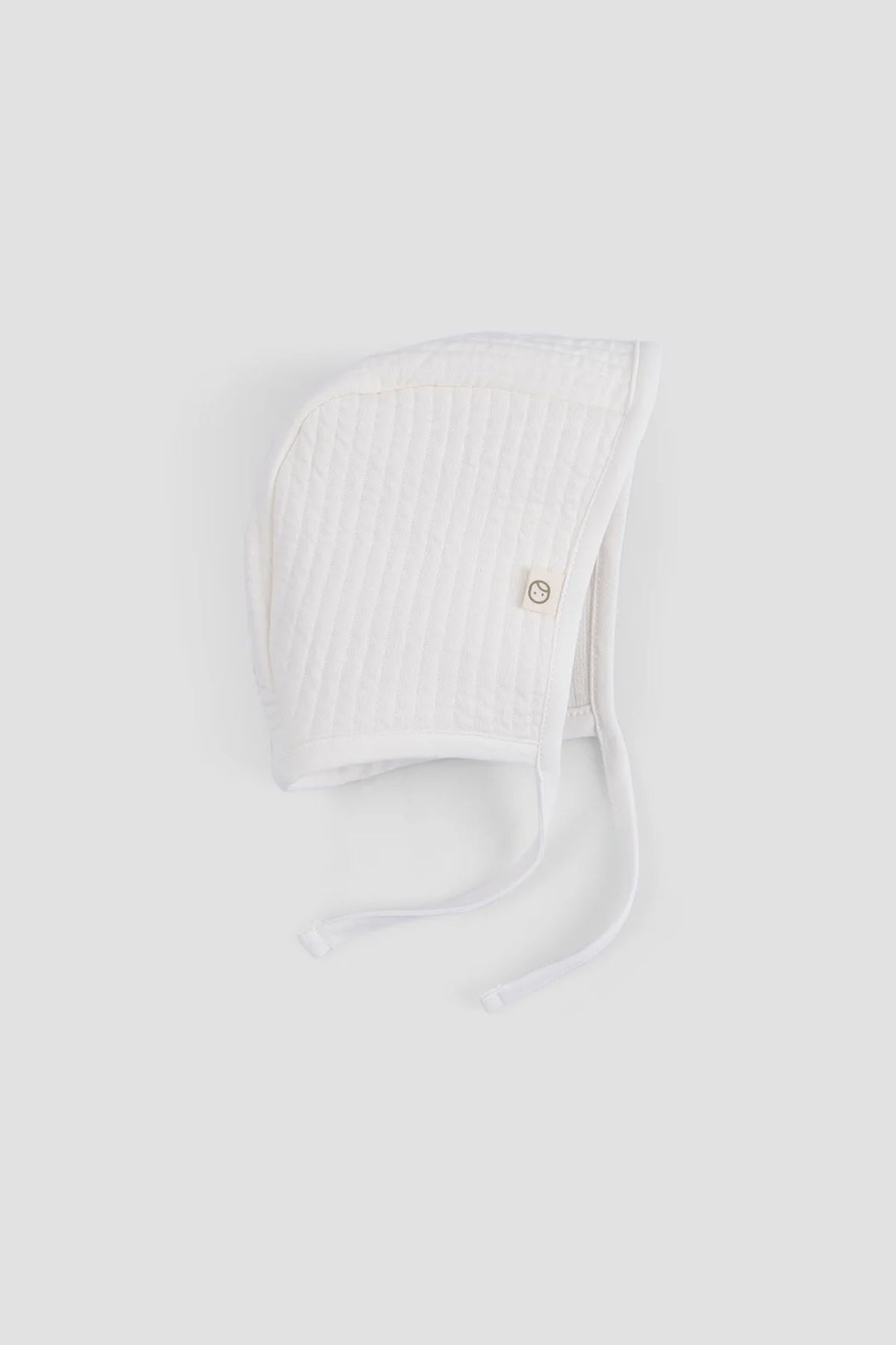 white ribbed baby bonnet organic cotton soft baby hat