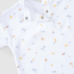 organic baby clothes fabric detail picnic pattern
