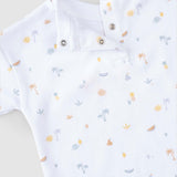 organic baby clothes fabric detail picnic pattern
