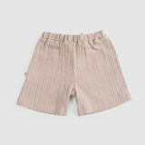Organic Cotton Muslin Baby Shorts - Beige