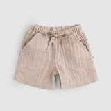 Organic Cotton Muslin Baby Shorts - Beige