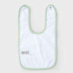 soft organic cotton baby bib texture green pattern
