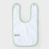 soft organic cotton baby bib texture green pattern

