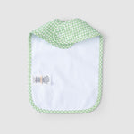 baby bib detail stitching organic cotton green

