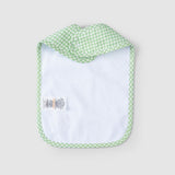 baby bib detail stitching organic cotton green
