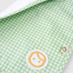 waterproof baby bib back side leakproof layer green
