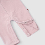 soft ribbed baby overalls pink organic cotton