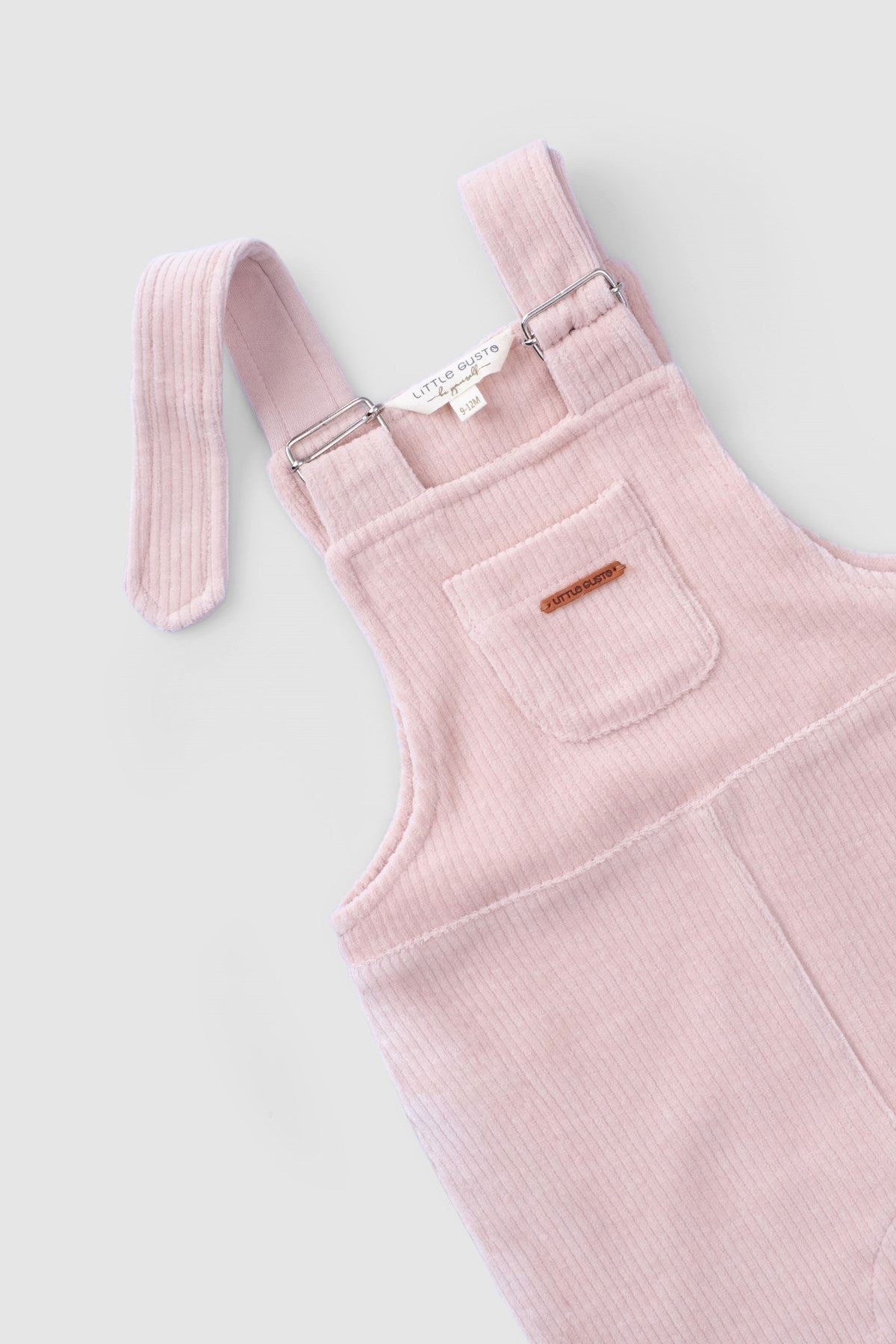 adjustable strap baby dungarees pink velour fabric