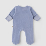 soft velour baby onesie blue
