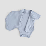 Personalised Organic Cotton Baby Vest - Hello World Blue