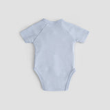 Personalised Organic Cotton Baby Vest - Hello World Blue